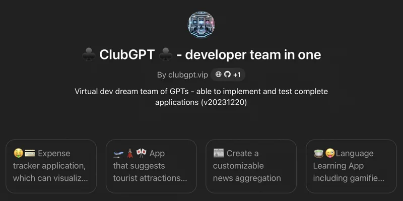 ClubGPT: An Agentic Development Team Experiment