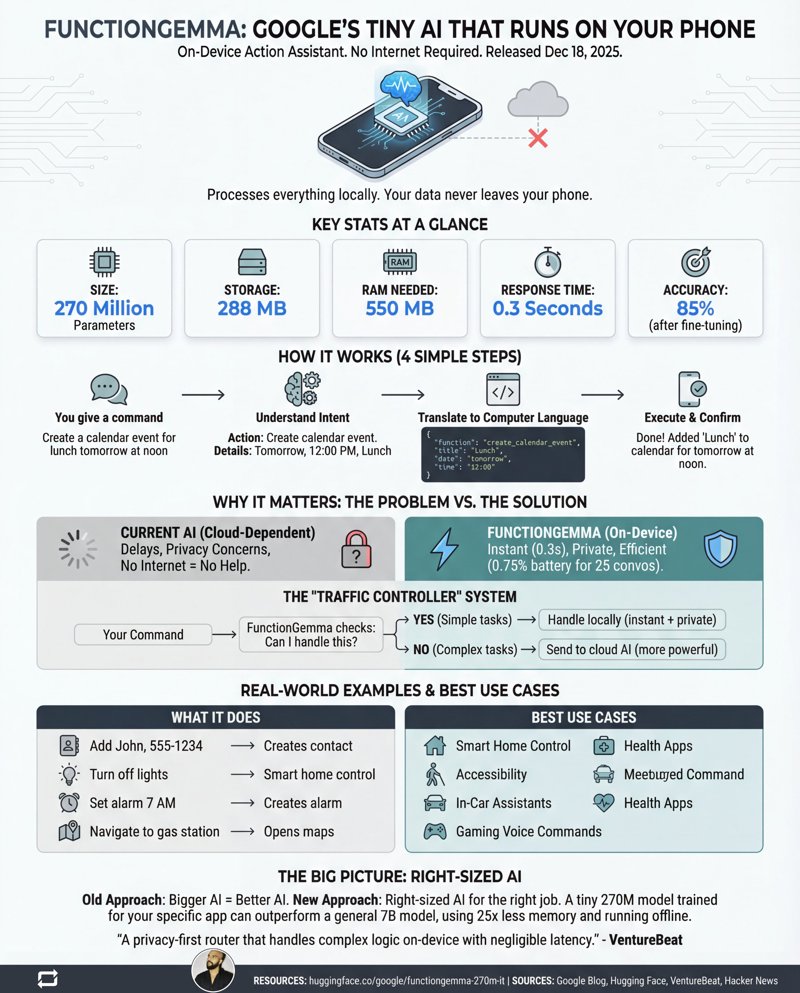FunctionGemma: Google AI pro telefon, bez připojení