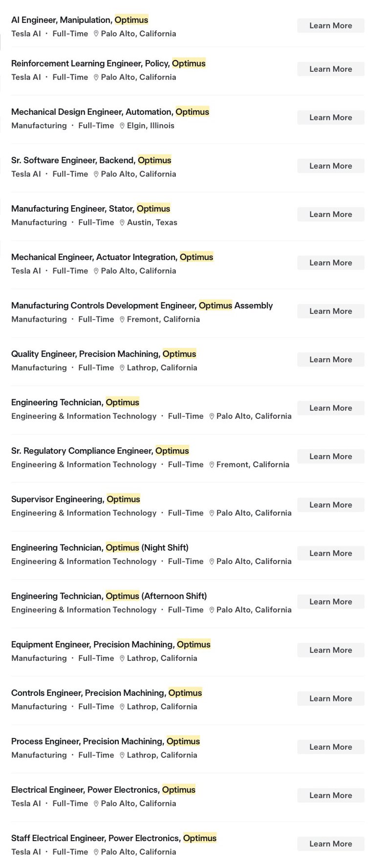 Tesla Optimus najímá stovky nových lidí