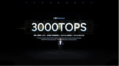 Un elegante y futurista prototipo de Robotaxi de XPeng.