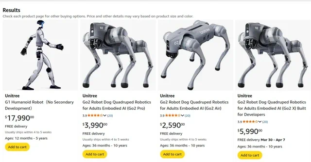 Amazon vende un robot humanoide de 18.000$, pero hay truco