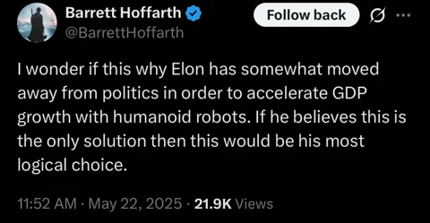 La visione economica colossale di Musk: costruire milioni di robot