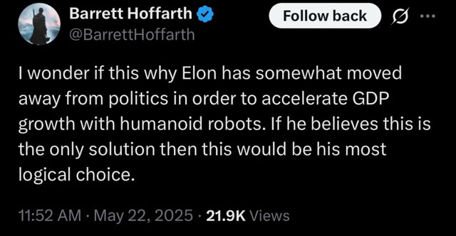 Wizja ekonomiczna Muska: Budowa milionów robotów