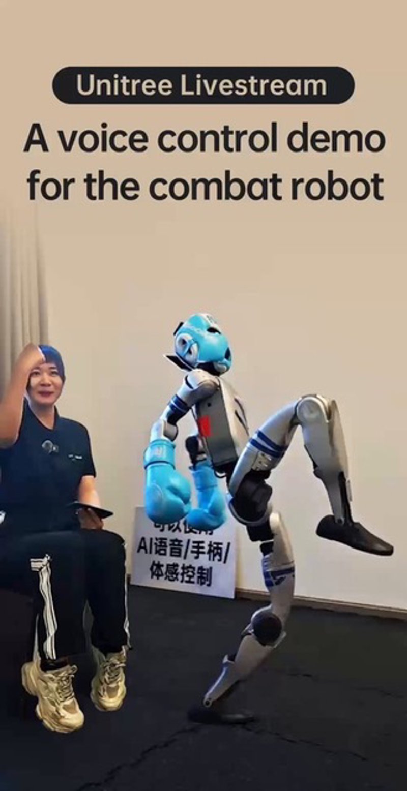 Unitree mostra robot da combattimento a controllo vocale in diretta