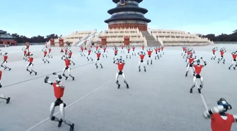 Unitree's 49-Robot Army Performs Synchronized Kung Fu