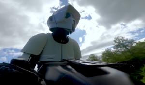 Imperial Scout Trooper Tests Volonaut Airbike in Epic Star Wars Mashup